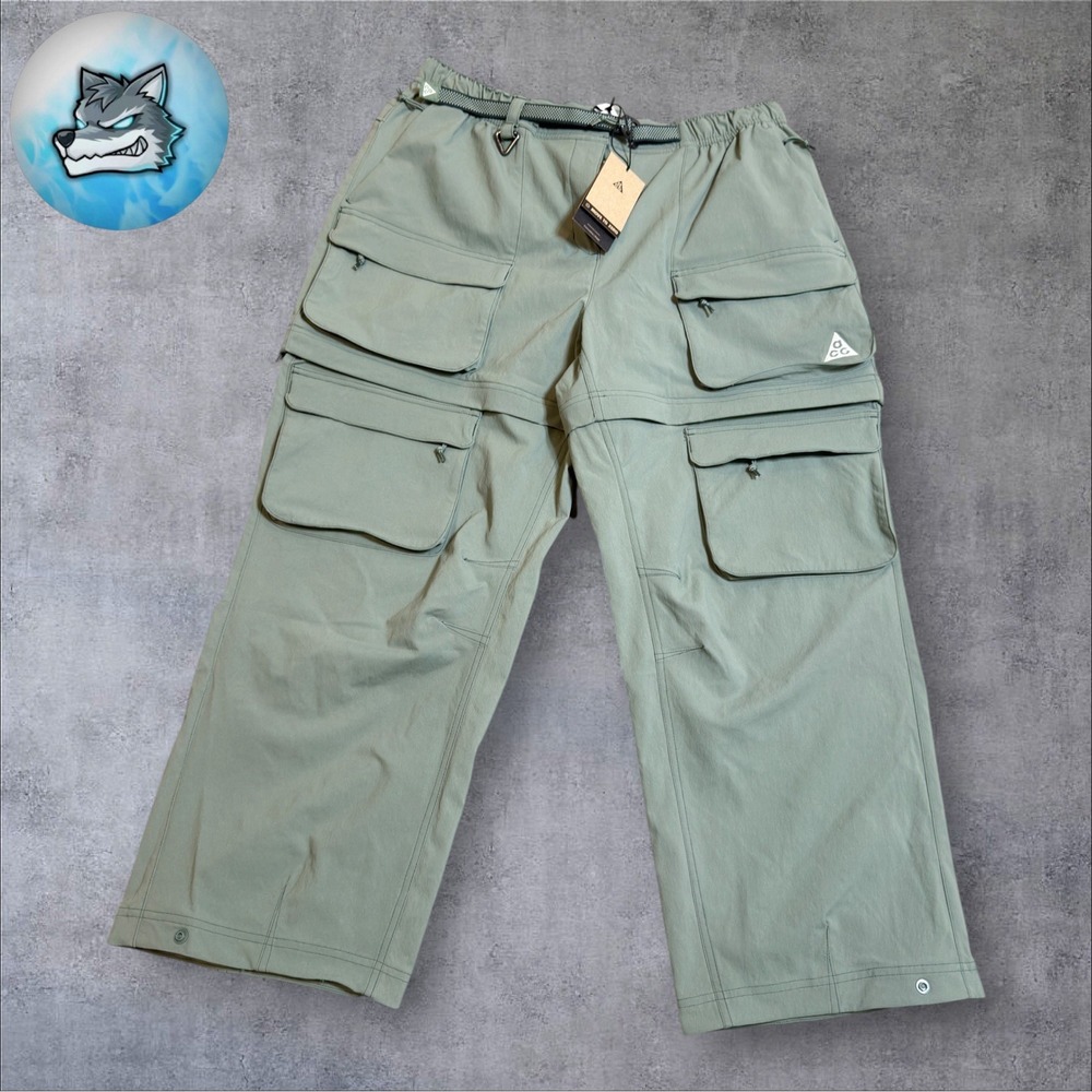 Nike ACG Womens Smith Summit Zip Off Convertible Pants Light Green HV6391-364 L